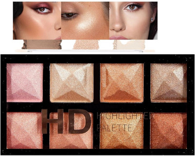 Vyomiris Shimmer Highlight Palette Suit All Skin Tones Highlighter(Multicolur)