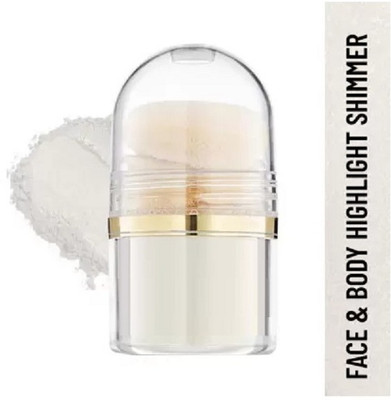 HUZURLU Highlighter Powder Face Glow Highlight Brighten Shimmer For Professional Look Highlighter(SILVER)
