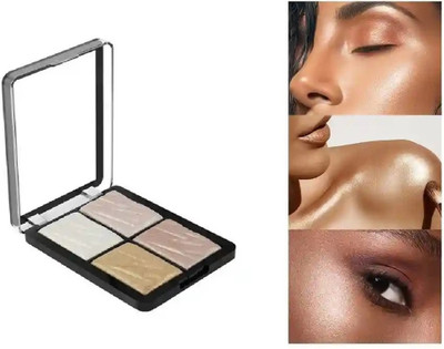Emijun Professional HD Baked Blusher Powder And Highlighter Palette Highlighter(MULTI)