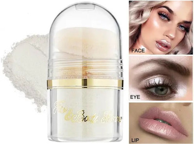 GABBU Korean Illumination Face Silver Highlighter & Glitter Powder with Purff-1(Silver)