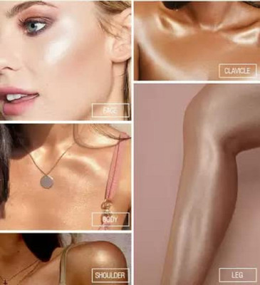 Jiwoo BEST QUALITY SIMMER HIGHLIGHTER GOLD COLOR MOST BEAUTIFUL LOOK Highlighter(GOLD, SILVER)