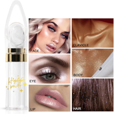 manasona Glitter Shimmer Waterproof Face & Eye Glitter High Gloss Powder Highlighter(Silver)