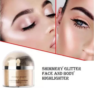AFARAXIA Face Glowing Shimmer Shiny Highlight For Professional Look Compact Highlighter(Gold)