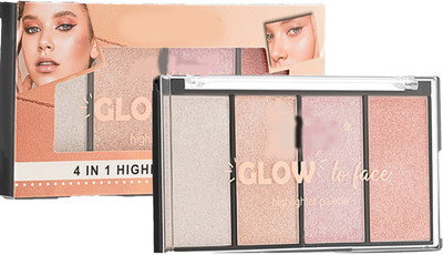 NG MART GLOW TO FACE 4 IN 1 HIGHLIGHTERN PALETTE FOR BEAUTY OF FACE PACK OF - 1 Highlighter(MULTICOLOUR)