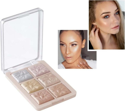 EVERERIN 6 in 1 korean Simmer Highlighter Palette Highly Pigmented & Long Lasting Highlighter(multicolor)