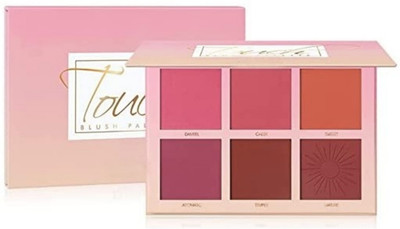 LOVE HUDA HD Baked Blush Red 6 Colors Cheek Touch Blusher Palette High Quality  Highlighter(Multicolor)