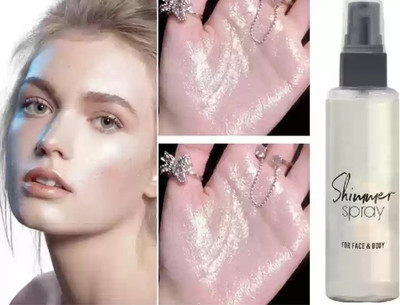 Jiwoo Glitter Spray Long-Lasting Body Shimmer Spray Highlighter(Silver)
