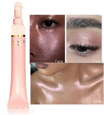 manasona Body Shimmer Highlighter & Oil Brighten Glow Glitter Highlighter(Silver)