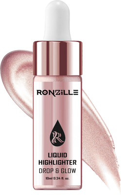 RONZILLE Drop & Glow Liquid Highlighter For Face Makeup Illuminating With Dewy Finish Highlighter(Rose Gold)