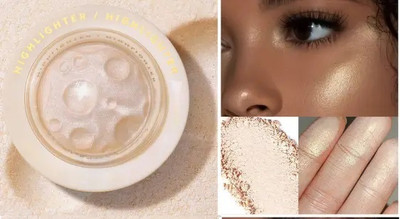 THTC Shimmer Highlighter Palette for Glowing Finish Highlighter(light gold)