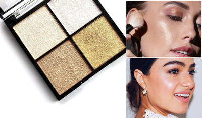 KA-KAIASHA THE BEST BEAUTY PRODUCT FOR GIRLS 4 COLOUR HIGHLIGHTER PALETTE PACK OF 1 Highlighter(MULTICOLOR)