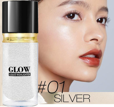 SHENY COLORS WOMEN AND GIRL USE FOR LIQUID HIGHLIGHTER SILVER FOR GET PREETY FACE AND BODY Highlighter(SILVER)