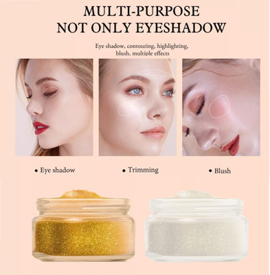 THTC 2 Different Shimmer Powder, Matte Finish  Highlighter(Silver, Gold)
