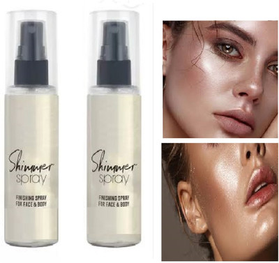 Luipui Liquid Shimmery Highlighter Spray Face & Body For All Skin Tone (SILVER)2 Highlighter(SILVER)