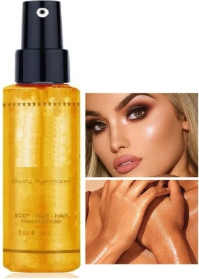 Latixmat Highlighter Smooth Shimmer Body Bronzer spray Highlighter(golden)