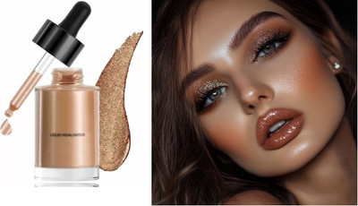Jiwoo Korean Liquid Rose Gold Highlighter Ultra Smooth Shine Waterproof Highlighter(Rose gold)