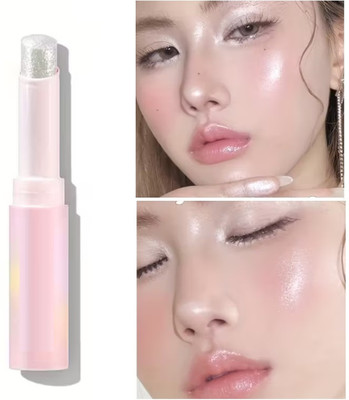 GULGLOW99 Korean Magic Glitter Jelly Highlighter Stick Eyeshadow Glitter Stick Highlighter(SILVER)