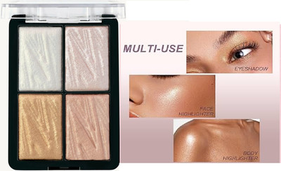 YAWI Illuminating Backed and Blusher Palette Highlighter| Highlighter(Multicolour)
