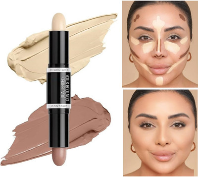 FLORERO Highlighter And Concealer Contour Stick Highlighter(BEIGE, CONTOUR BROWN)