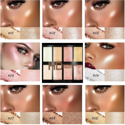 NADJA Highlighter Makeup Palette,Natural shimmer Highlight long lasting Highlighter(MULTICOLOR)