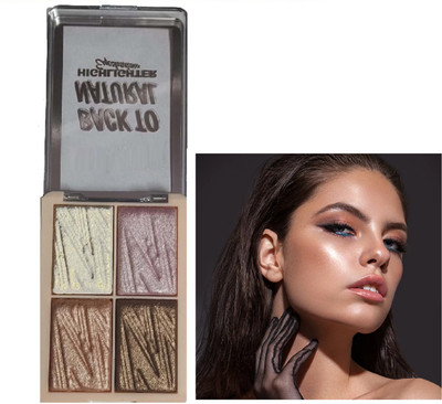 Maryville beautifull color shade new 4 in highlighter with eyeshadow palette pack of 1 Highlighter(MULTI COLOR)