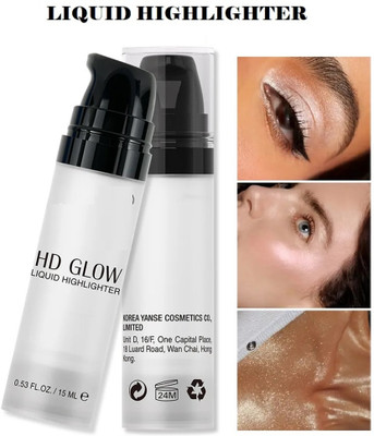 YAWI Face and Body Highlighter,Brightening Sparkle Liquid with Non-Sticky Formula Highlighter(Silver)