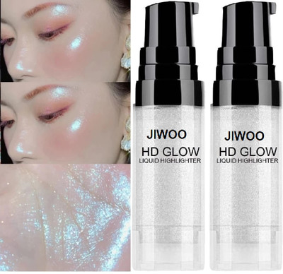 Jiwoo COMBO Ultra Glow Liquid Highlighter Illuminating & Glitter Dewy Finish Highlighter(SILVER)