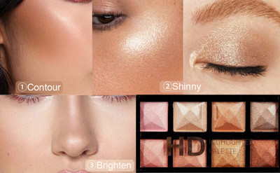 Vyomiris Highlighter Makeup Highlight Makeup, Face Palette Makeup All in One Highlighter(Multicolur)