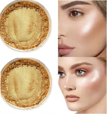 Emijun PROFESSIONAL MAKE UP WHITING LOSE POWDER HIGHLIGHTER Highlighter(GOLD)