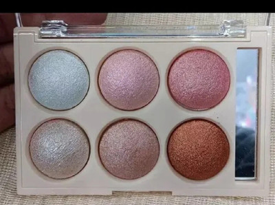 AFARAXIA Professional High Shiny Face Glow Pressed Powder Palette Highlighter(MULTICOLOR)