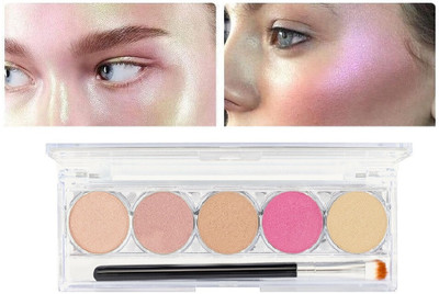 Arcanuy SHIMMERY SHINY HIGHLIGHTER & BRONZING PALETTE Highlighter(MULTICOLOR)