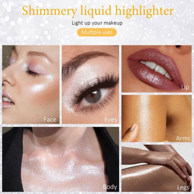 Emijun Body face Illuminating glow Shimmer Spray Liquid Highlighter Multi Use Highlighter(silver)