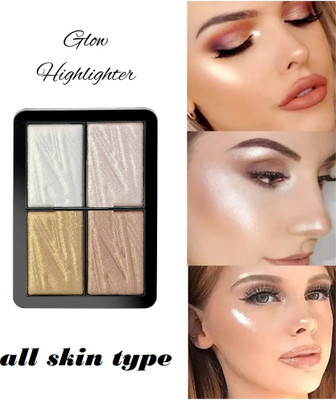 Sheny MY CHOICE 4 Color illuminating Backed Highlighter Easy-to-blend Formula Highlighter(multicolor)
