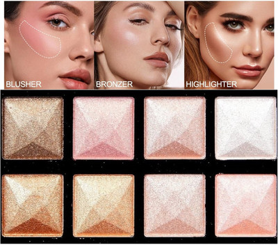 USBK Highlighter | Highly-Pigmented Powder  Highlighter(MULTICOLOR)