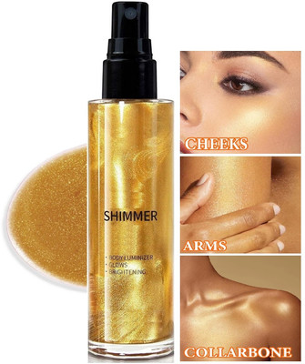 MYEONG Sticky Glitter Spray Liquid Highlighter Spray Highlighter(Golden)