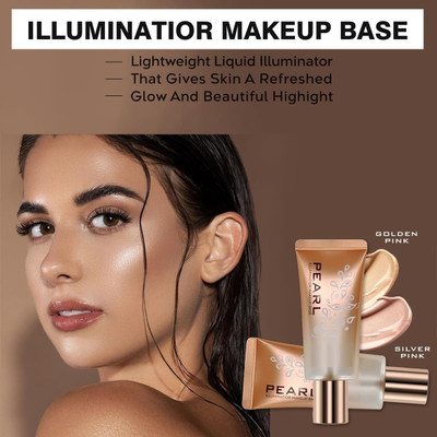 GFSU - GO FOR SOMETHING UNIQUE Foundation Pearl Illuminator Liquid Highlighter Waterproof, Easily Blendable Highlighter(silver pink, gold pink)