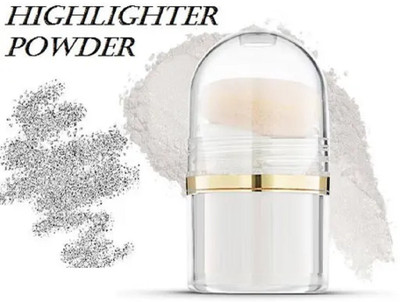 HUZURLU Face and Body Translucent Crystal Silver Shimmer Highlighter For All Skin Type Highlighter(SILVER)