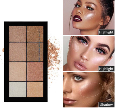 ADJD Provides Shimmer And Shine, Long Lasting, Has 8 Unique Color Shades Highlighter(Multi color)
