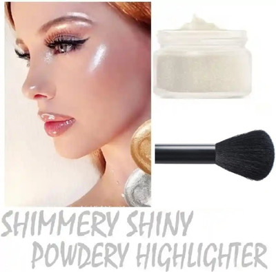 Jiwoo Silver Shimmery Shiny Face Makeup Shimmer Powder  Highlighter(SILVER)