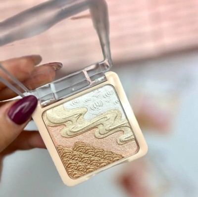 HUZURLU Glow Fluor 4 in 1 Blush Bronzer Highlighter Palette Highlighter(SILVER, GOLDEN, PINK, BRONZE GOLD)