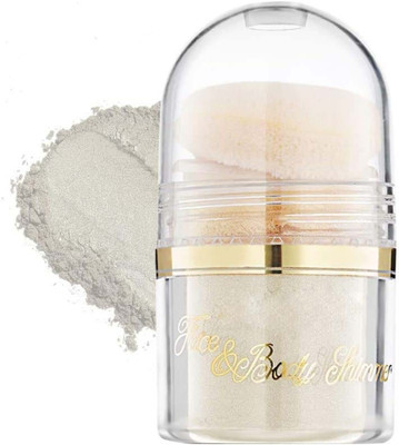 Emijun Body & Face Shimmer Highlighter Powder Highlighter(Silver)