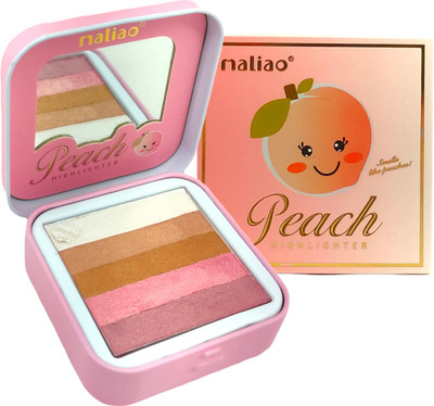 maliao Peach Instant glow shimmer Brick Highlighter Palette, for women and girls 9g Highlighter(Multicolor)