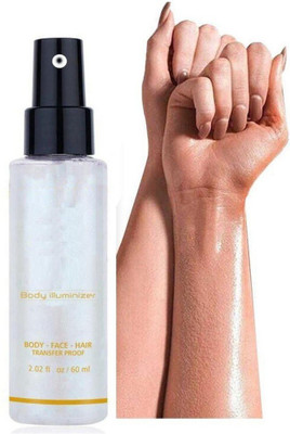 YAWI Glow Body Silver Cream Spray Highlighter Smooth Shimmer Highlighter(SILVER)
