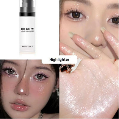 THTC Pearl Liquid Highlighter For Face illuminating makeup with Dewy finish Highlighter(SILVER)