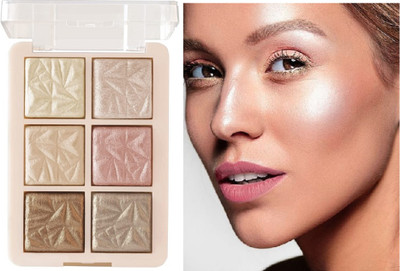 ADJD 6 illuminating Backed and Blusher Palette Highlighter (Shade-02) Highlighter(MULTI COLOR)