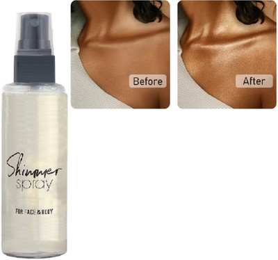 Jiwoo New Shimmer Spray Liquid Highlighter For Face Glow Face Hair And Body Highlighter(Silver)