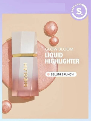 Unique Beatuy Store Glow Bloom Liquid Highlighter | high quality pigmentation | D.U.P.E  Highlighter(Peach)