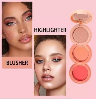 REIMICHI 3 in 1 Blusher Highlighter Eyeshadow Highlighter(MULTICOLOR)