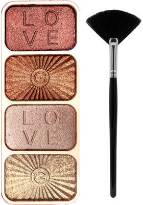 LOVE HUDA Waterproof HD Baked Highlighter &Blusher Palette High Coverage For Glowing Skin Highlighter(SKIN)