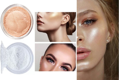 Aylily Glow Shine Highlighter, Highly Pigmented Highlighter Pearl Highlighter(Gold, Silver)